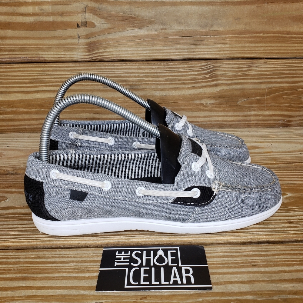 SALE Sperry Women’s 7.5 Boat Shoe Flat Slip On Shoe Gray Black